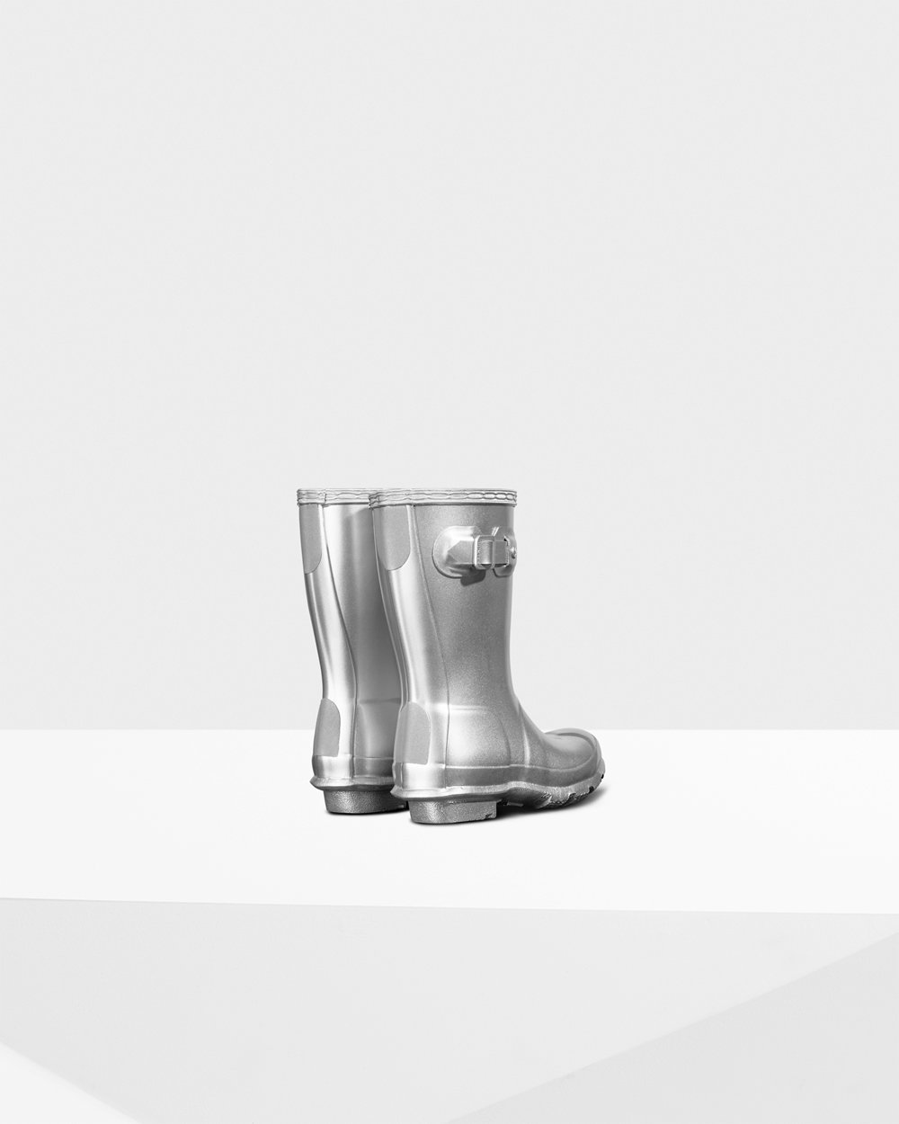 Kids Hunter Original Little Metallic - Rain Boots Silver - 7039-CBOWR